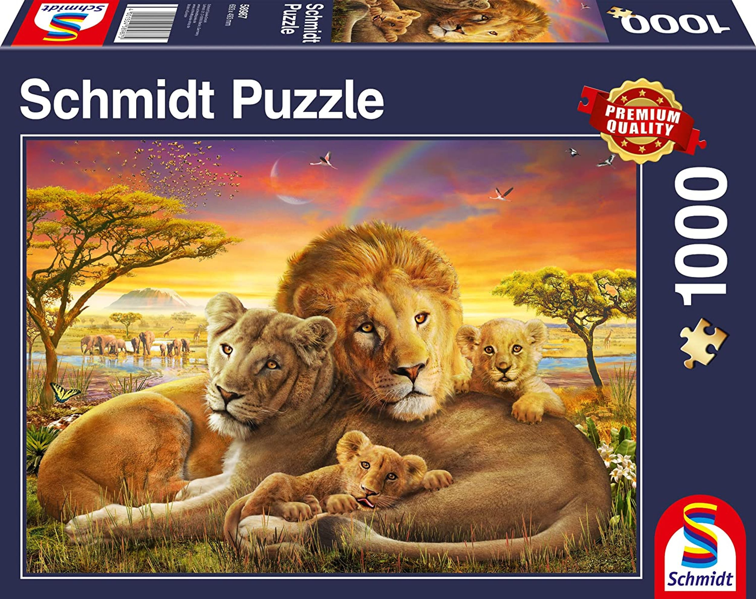 SCHMIDT SPIELE Puzzle Löwenfamilie Kuschelnde