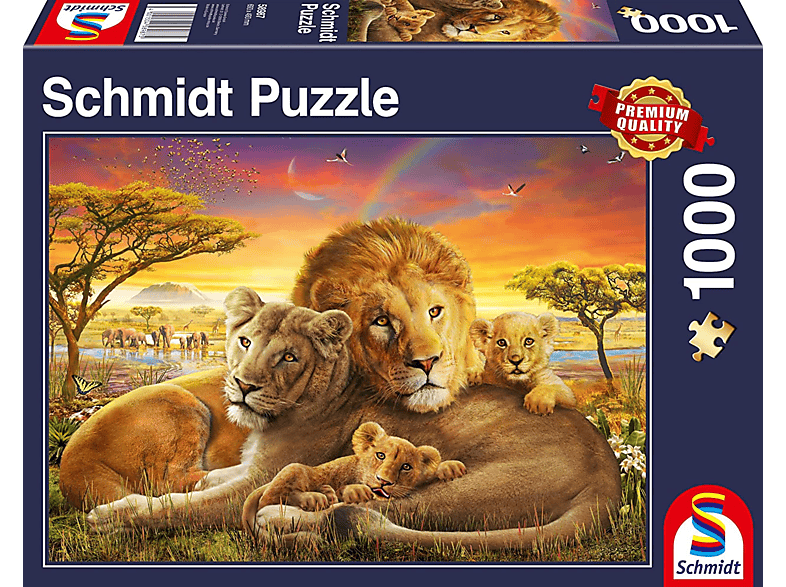SCHMIDT SPIELE Puzzle Löwenfamilie Kuschelnde