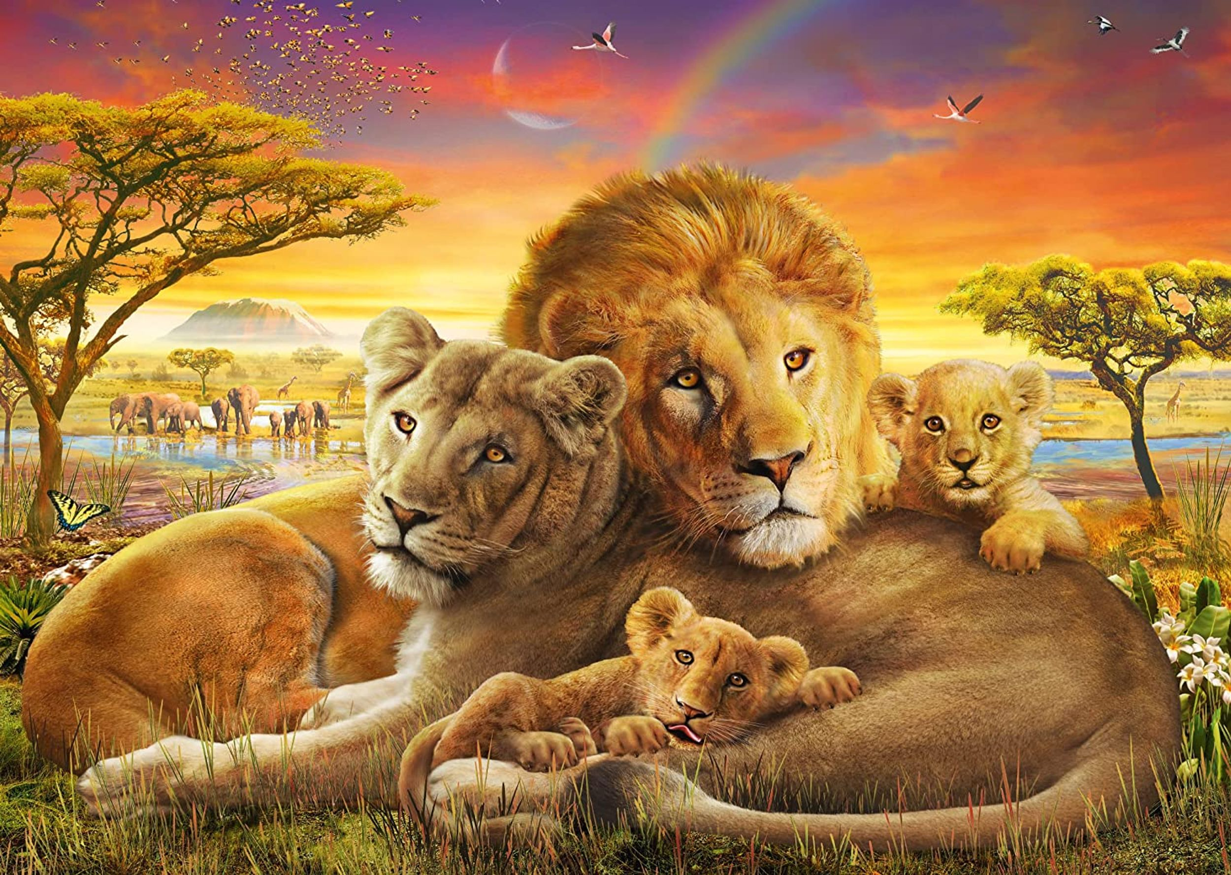 SCHMIDT SPIELE Kuschelnde Löwenfamilie Puzzle