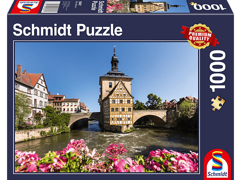 SCHMIDT altes Puzzle SPIELE und Bamberg, Rathaus Regnitz