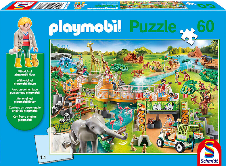 SCHMIDT SPIELE Zoo + Figur Playmobil Puzzle | bis 1000 Teile