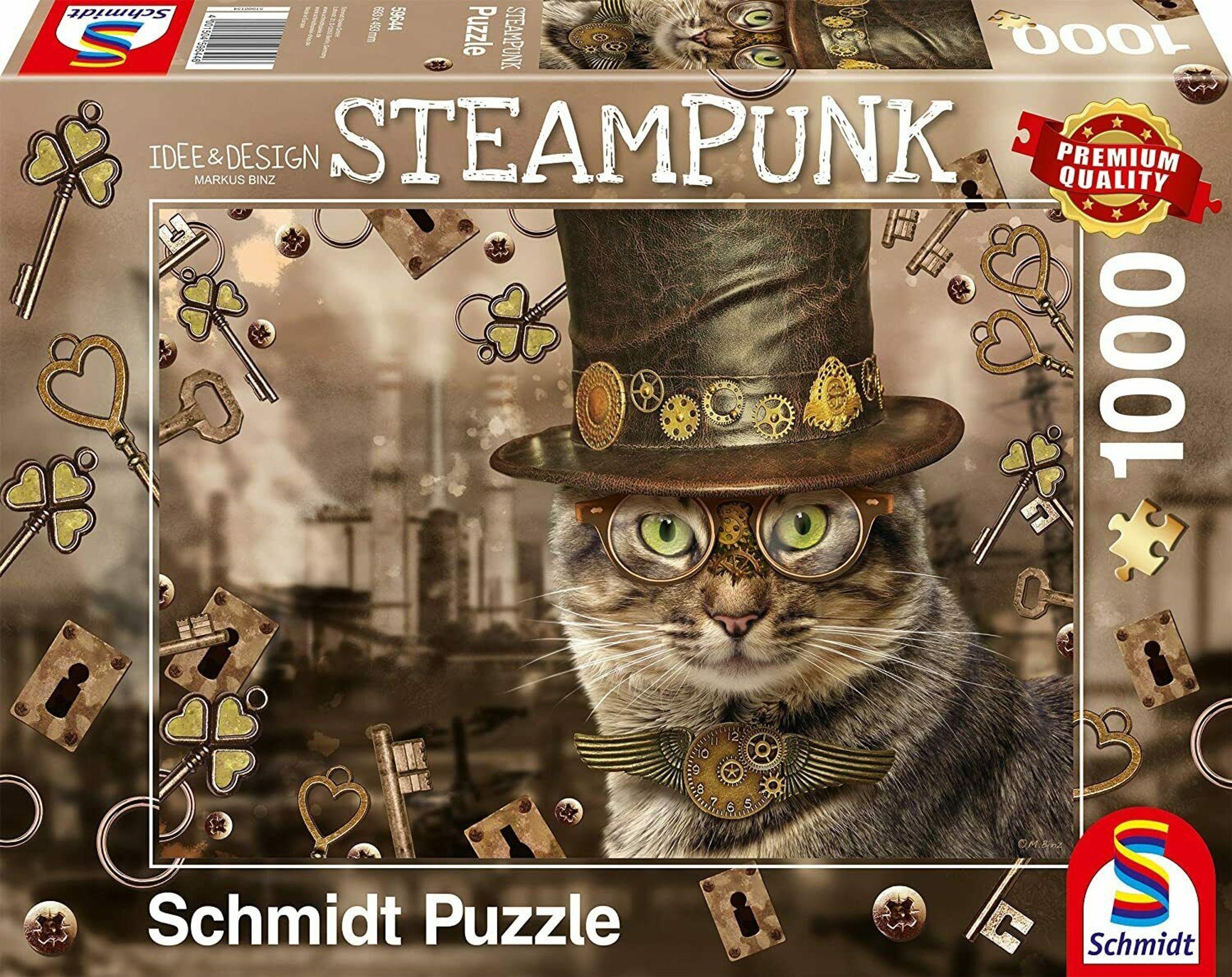 SPIELE SCHMIDT Katze Puzzle Steampunk
