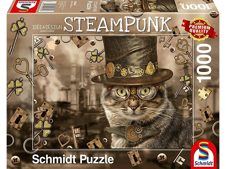SCHMIDT SPIELE Steampunk Katze Puzzle | bis 1000 Teile