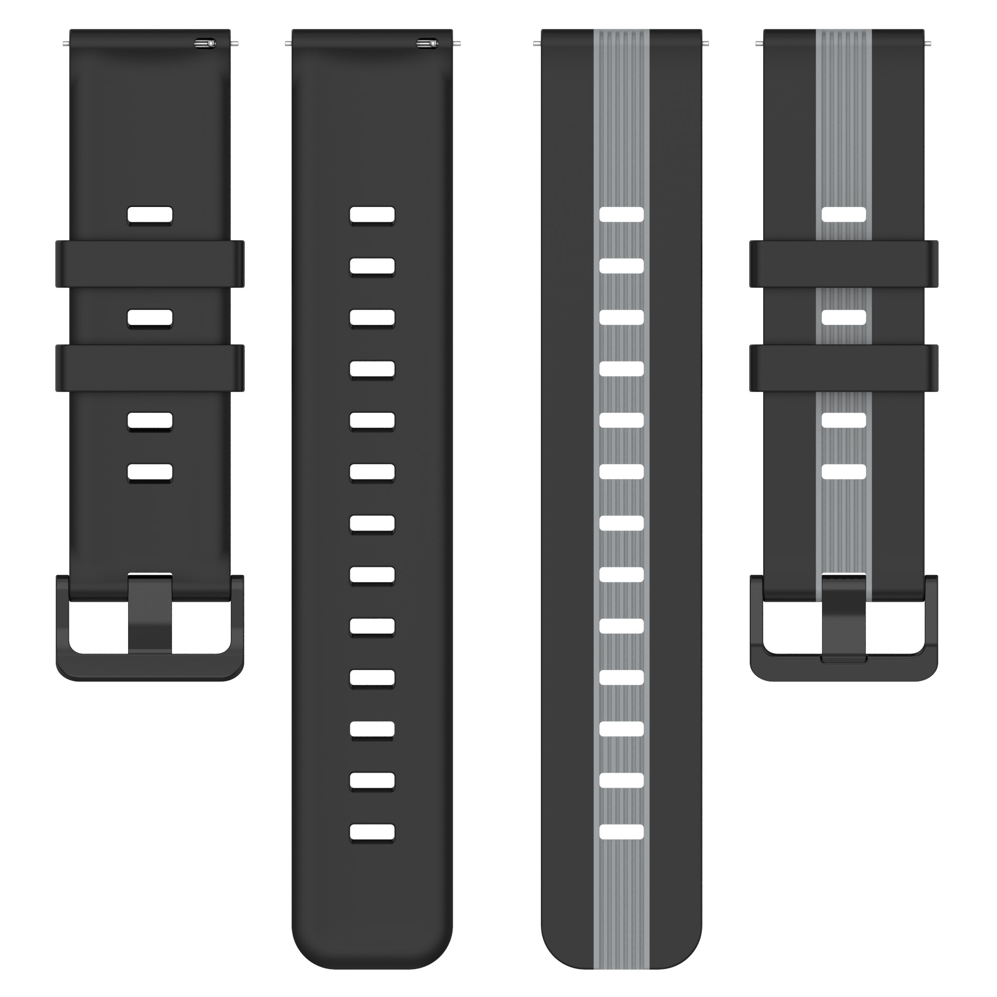 INF Silikonarmband, Ersatzarmband, Samsung, 45MM, Galaxy watch3 Schwarz