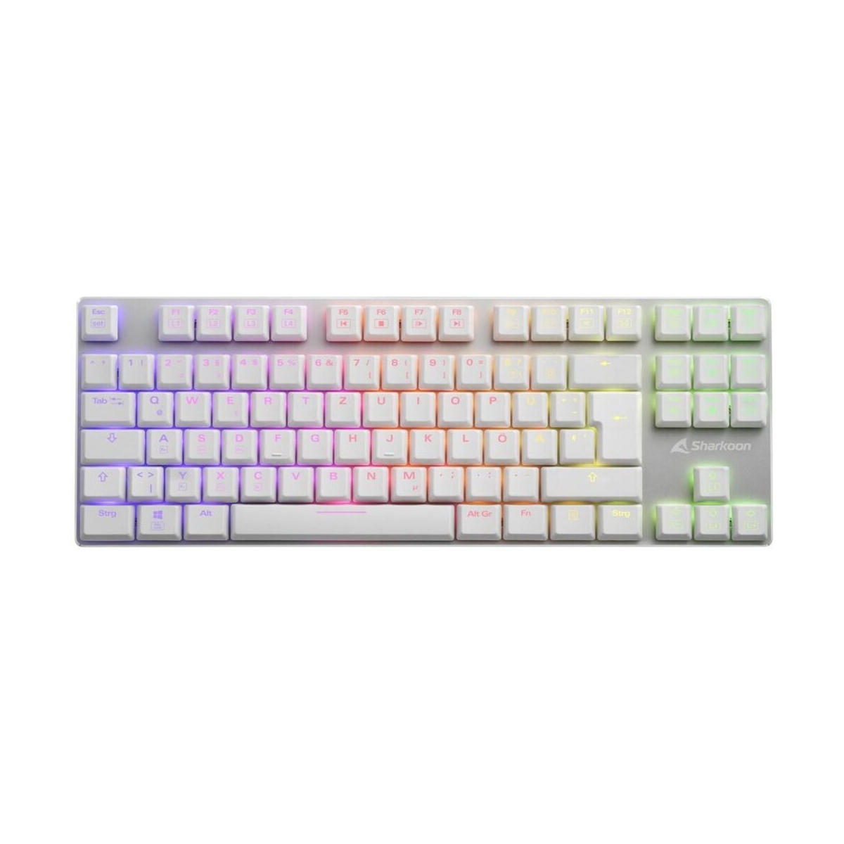 Tastatur White SHARKOON Gaming RGB, PureWriter TKL