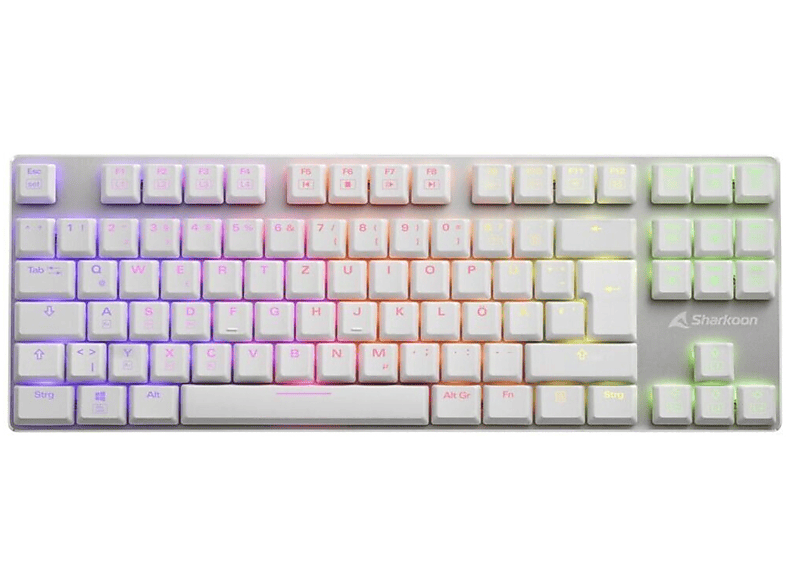RGB, SHARKOON White PureWriter Tastatur Gaming TKL