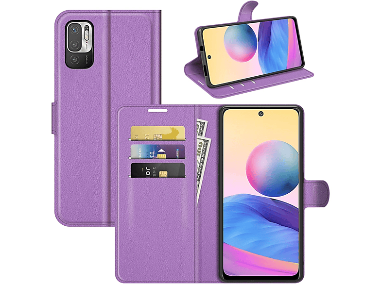 KÖNIG DESIGN Book Case, Bookcover, Xiaomi, Redmi Note 10 5G, Violett