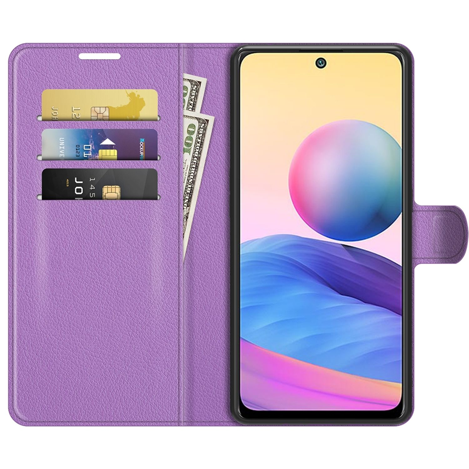 KÖNIG DESIGN Bookcover, Redmi Xiaomi, 10 Case, Book Violett Note 5G,