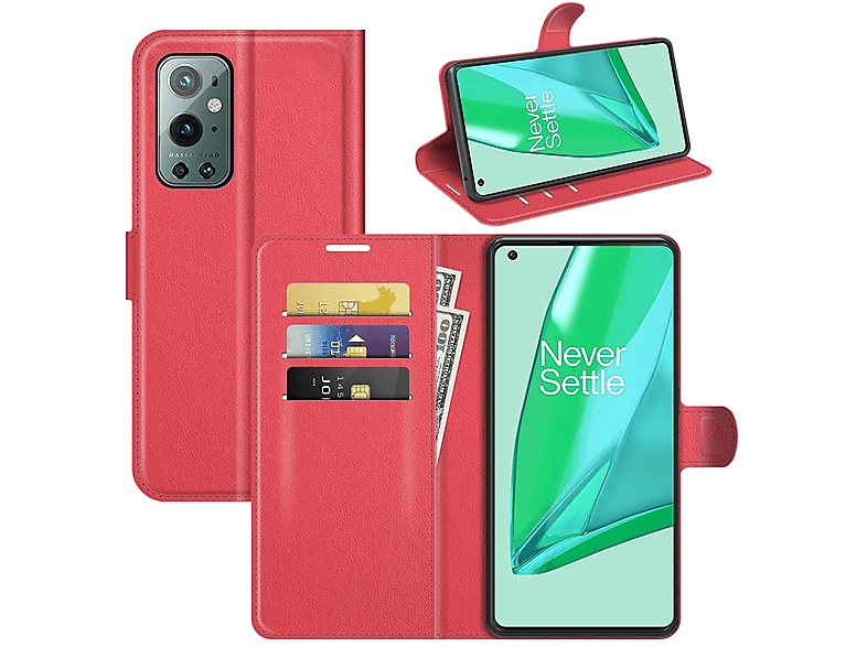 KÖNIG DESIGN Book Case, Bookcover, OnePlus, 9 Pro, Rot