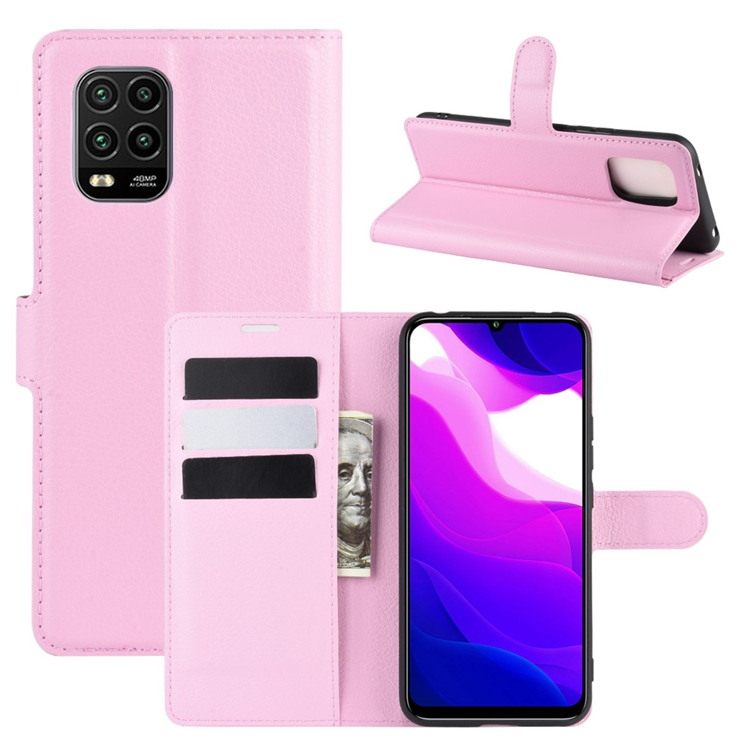 KÖNIG DESIGN Book Xiaomi, Lite 10 Rosa Mi Case, 5G, Bookcover