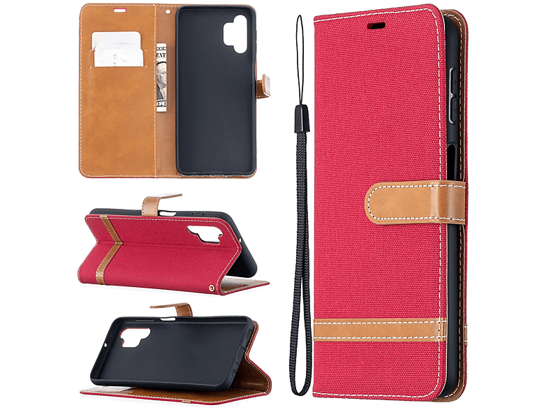 A32 Samsung, DESIGN 5G, Case, Rot KÖNIG Bookcover, Galaxy Book