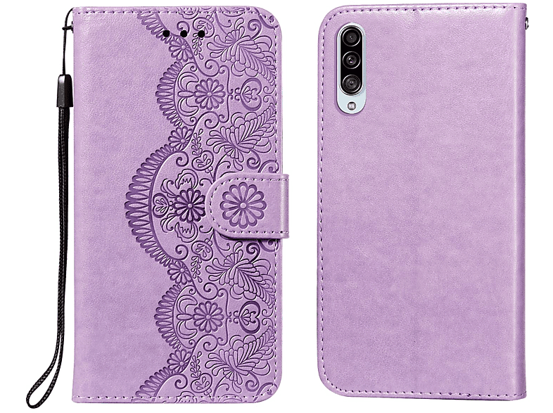KÖNIG DESIGN Book Galaxy Samsung, Violett Bookcover, Case, 5G, A90