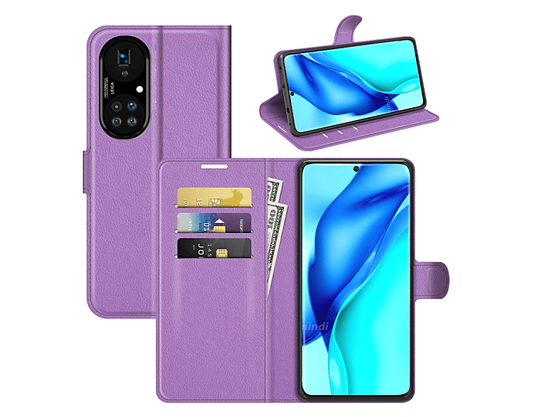 KÖNIG DESIGN Book Case, Huawei, P50 Violett Bookcover, Pro