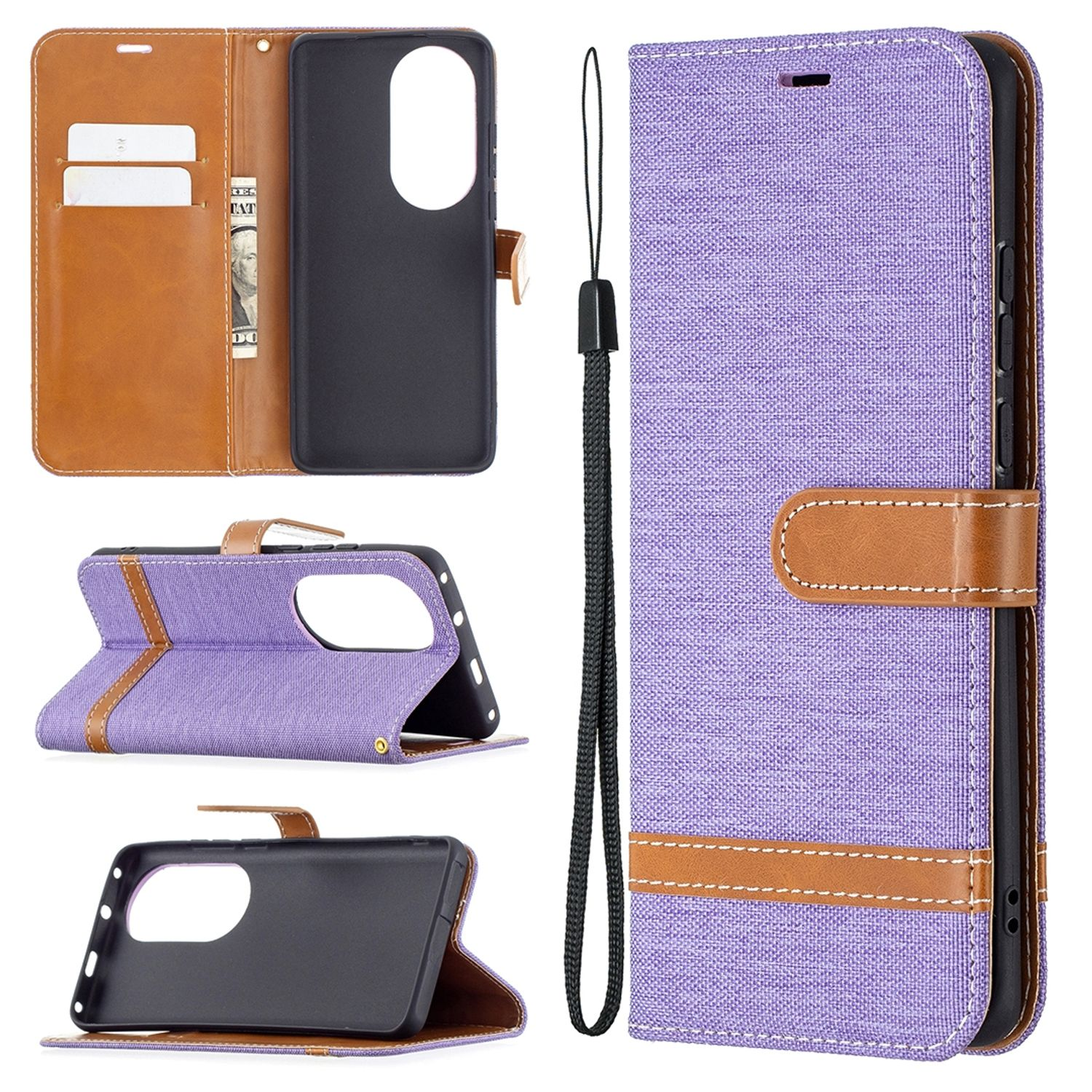 KÖNIG Pro, DESIGN Violett P50 Case, Huawei, Bookcover, Book