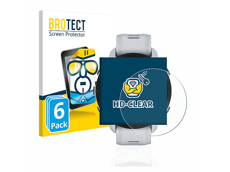 BROTECT 6x klare Schutzfolie(für Garmin Forerunner 955 Solar) | Smartwatch Schutzfolien & Gläser