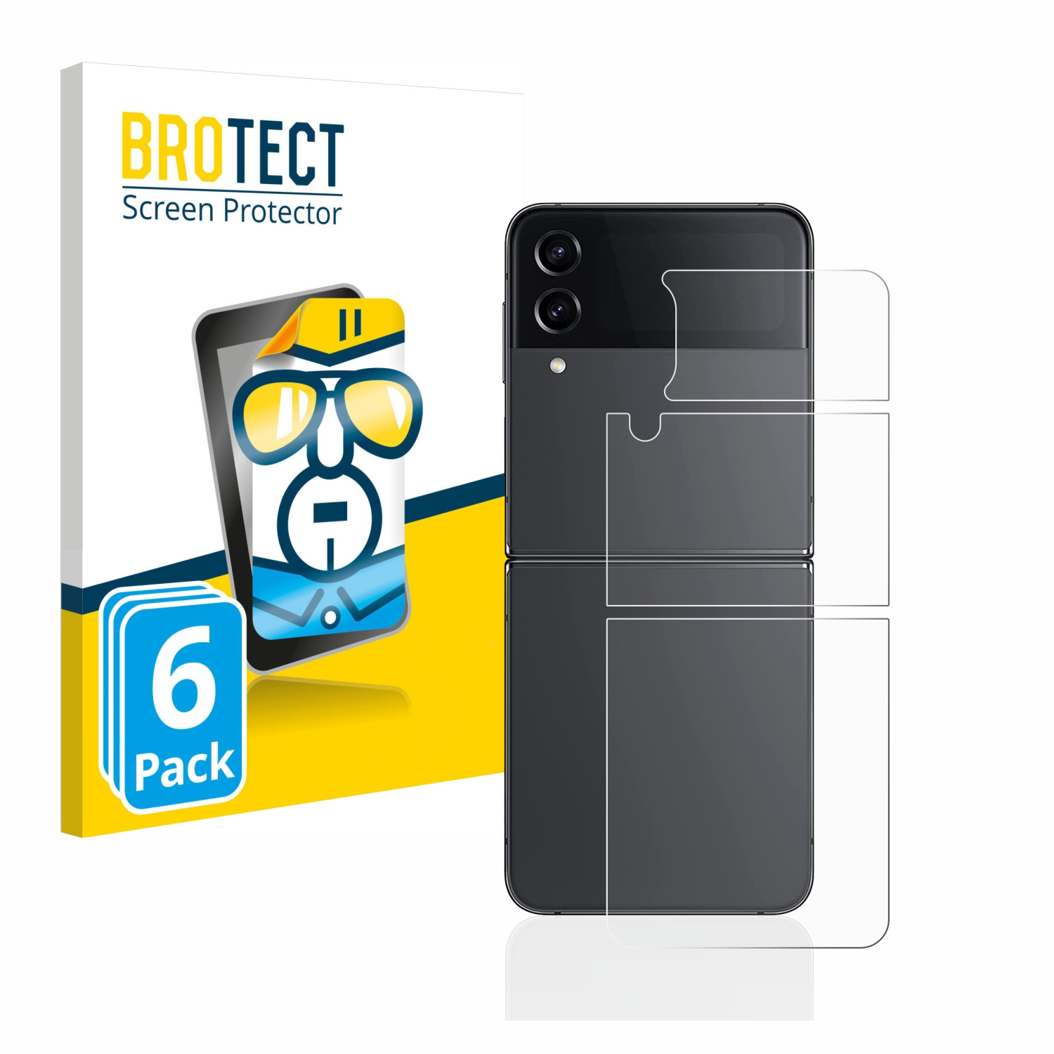 BROTECT 6x 4) Flip Z Galaxy Samsung Schutzfolie(für klare
