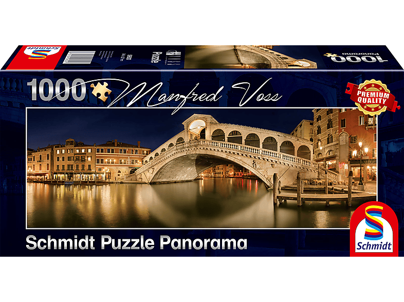 SCHMIDT SPIELE Voss: Rialtobrücke Puzzle Teile - Panorama-Puzzle Manfred 1000