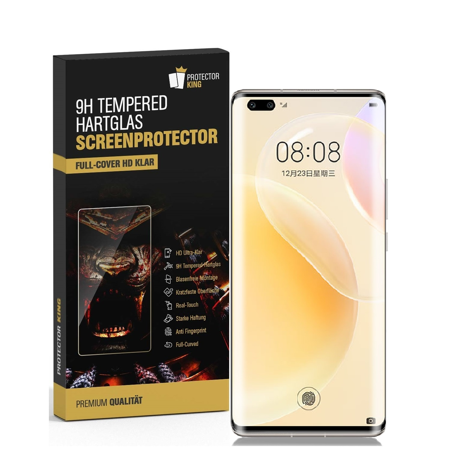 Hartglas Nova FULL CURVED 9H 9 2x Displayschutzfolie(für Schutzglas HD Pro) Huawei KLAR PROTECTORKING