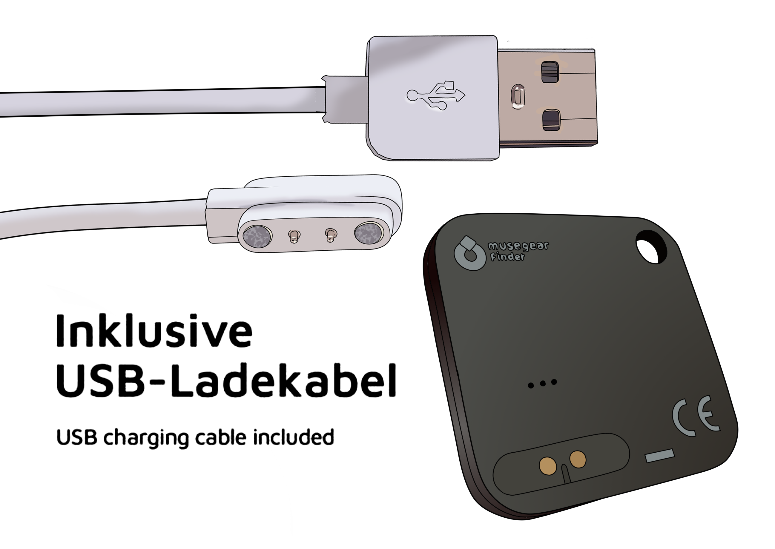 Bluetooth MUSEGEAR Schlüsselfinder finder recharge