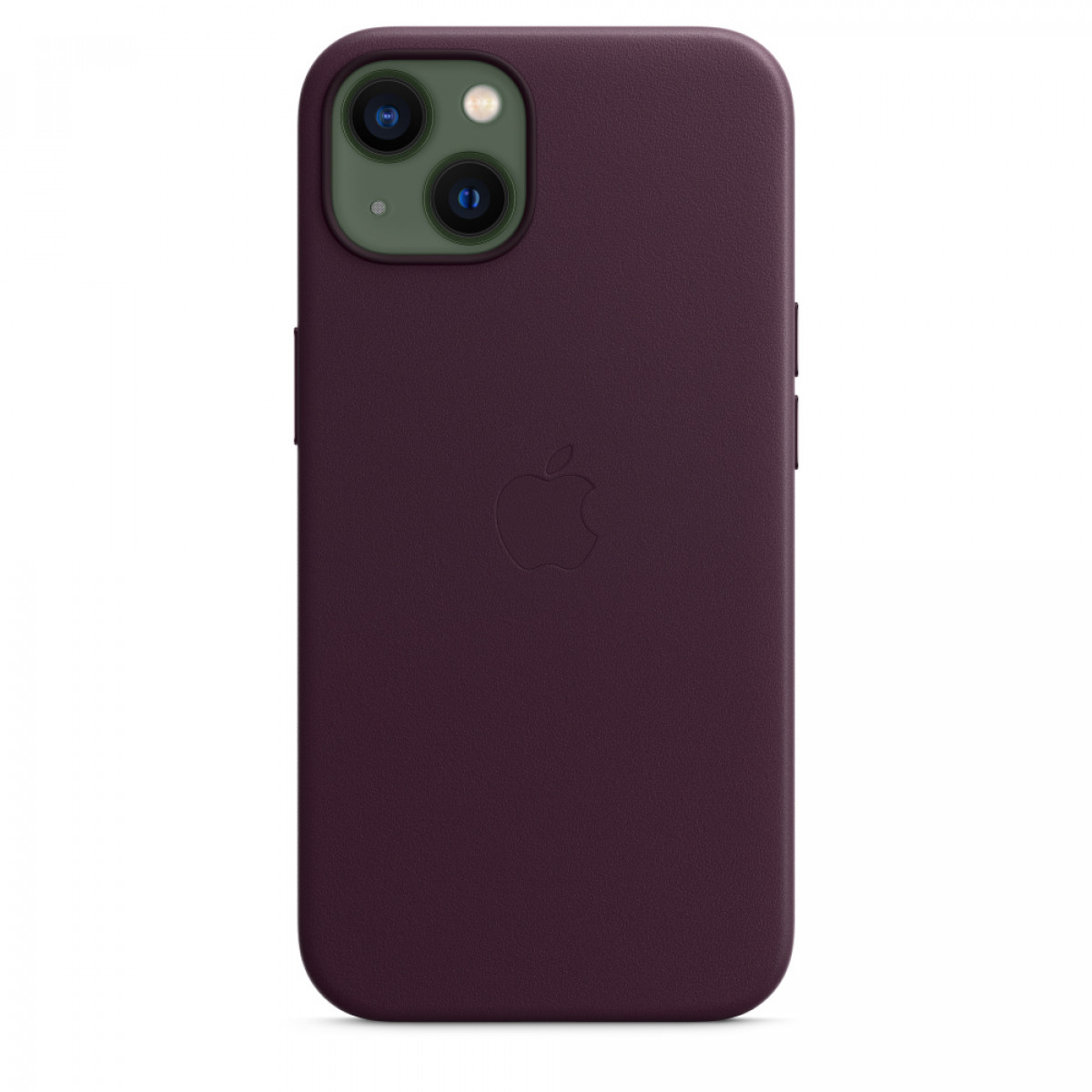 Ein dunkelviolettes iPhone mit Dual-Kamera auf der Rückseite. Apple-Logo sichtbar.