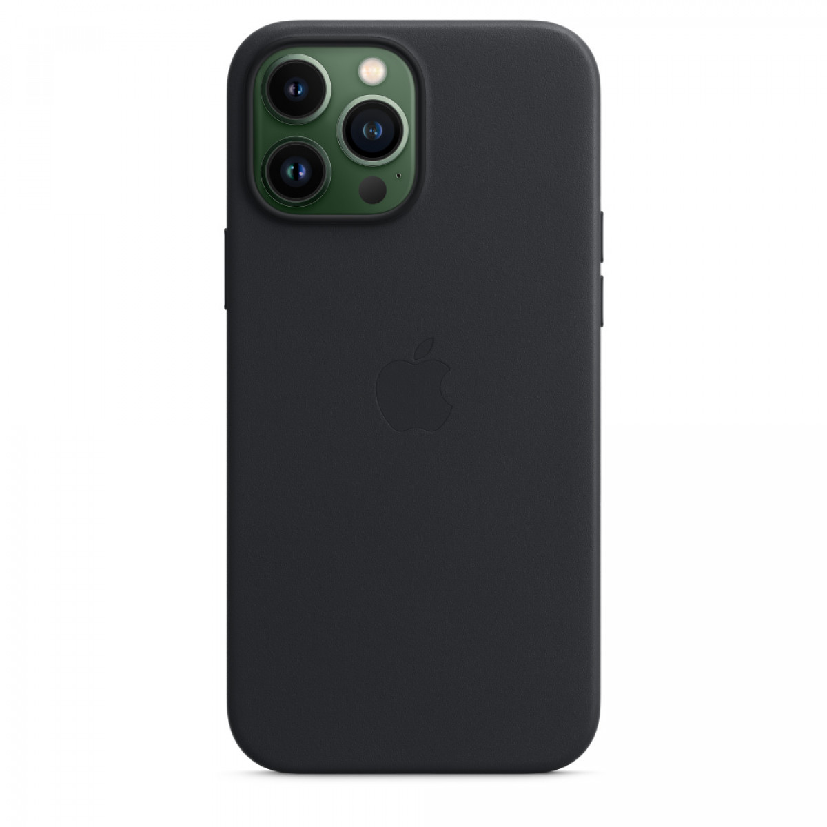 Black phone case with Apple logo and three phone cameras.