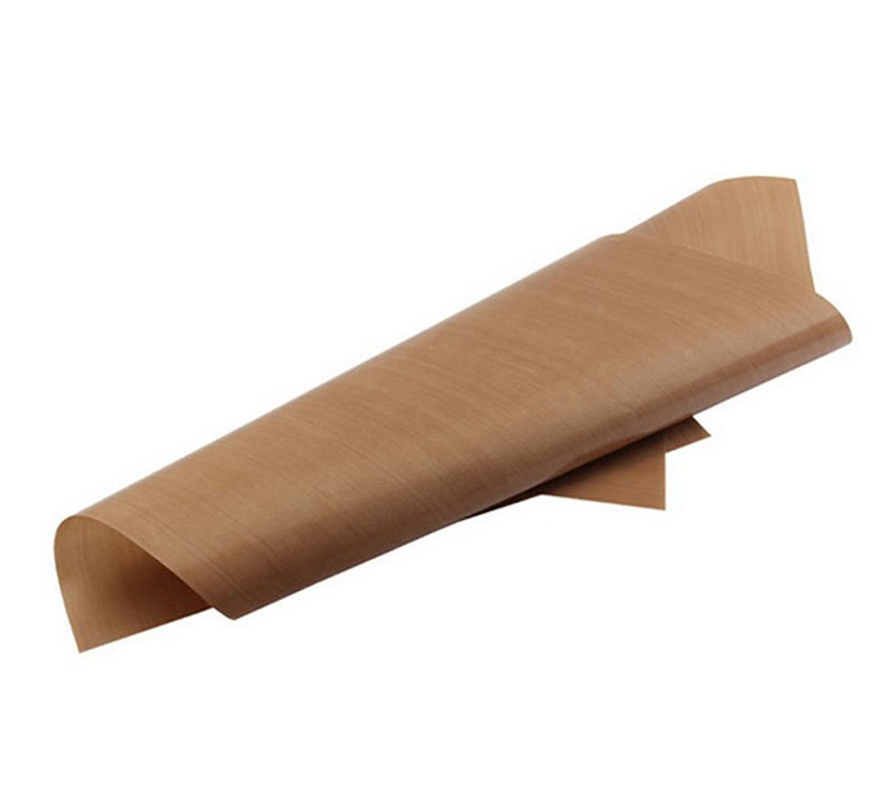 Braune Pergamentpapierbögen, gerollt und gefaltet, vor weißem Hintergrund.