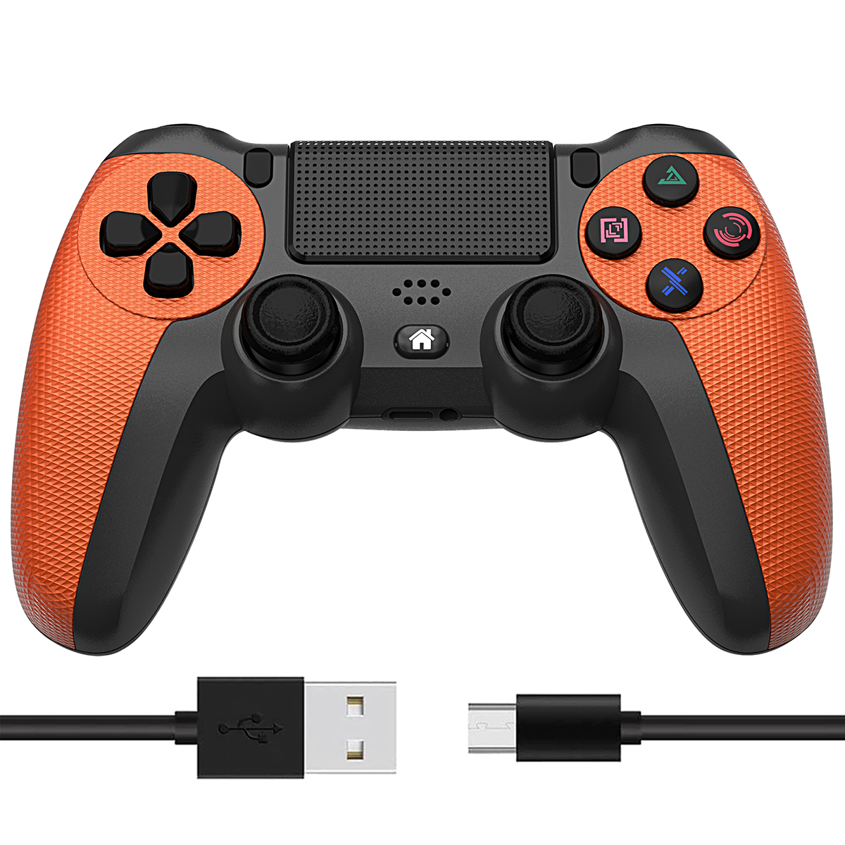 KINSI Vitalität Vitalität Bluetooth Wireless Orange Gamepad, für PS4 Controller, Controller Gamepad, Orange,