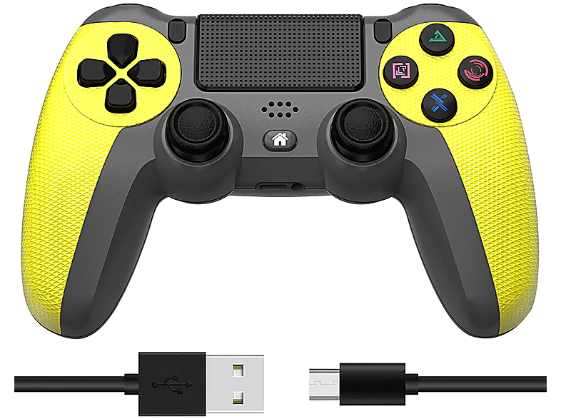 TADOW Wireless Gamepad, Bluetooth Controller, Zitronengelb Gamepad, für PS4 Controller Zitronengelb