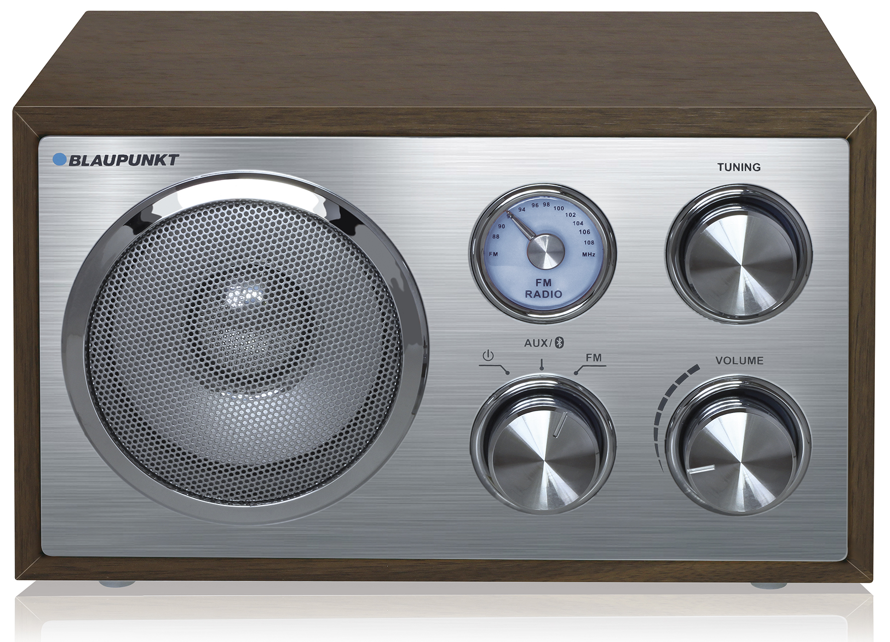 BLAUPUNKT RXN-180-WN RADIO RETRÒ BLUETOOTH EFFETTO LEGNO Radio retrò, Analogico, Sintonizzatore FM, FM, Bluetooth, Marrone/Argento
