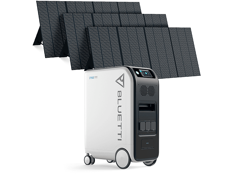 BLUETTI EP500 und Stromerzeuger 350W PV350 3 Pcs Solarpanel Schwarz Wh 5100