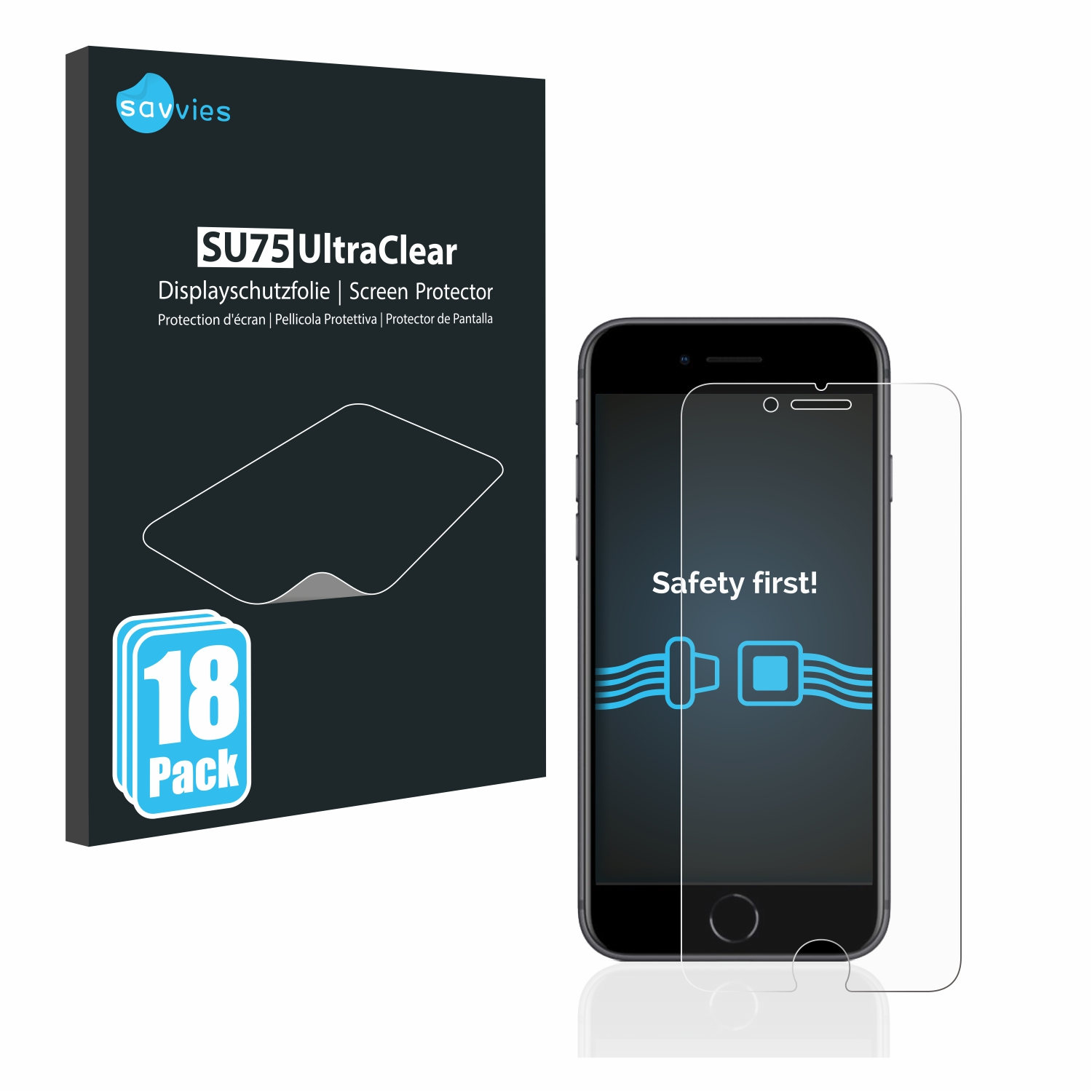SAVVIES 18x klare Schutzfolie(für iPhone Apple 8)