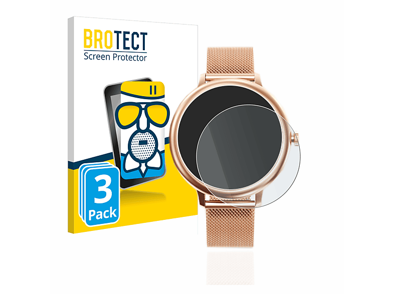 BROTECT 3x Airglass matte Schutzfolie(für Naixues Women\'s Smartwatch 1.08\