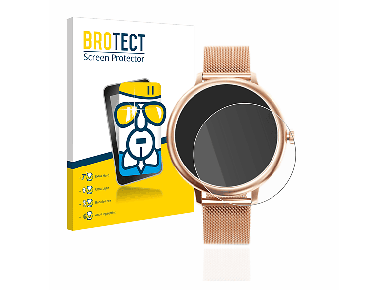BROTECT Schutzglas Panzer Folie Glas klar Schutzfolie (für Naixues Smartwatch CF80 1.08")