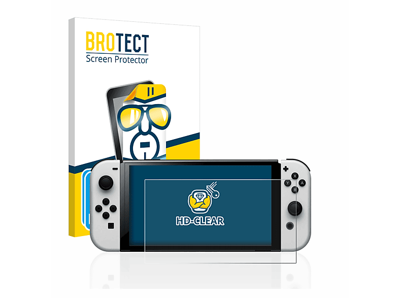 BROTECT 2x klare Schutzfolie(für Nintendo Switch  OLED-Modell)