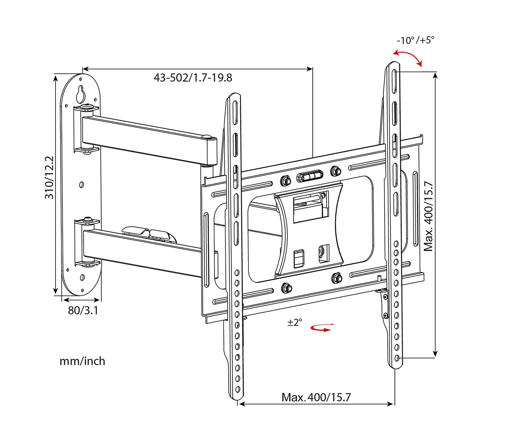 DURONIC TVB109S Wandhalterung Fernseher | 30 Belastung | Wandhalterung, Schwarz kg OLED TV | Universale 55\