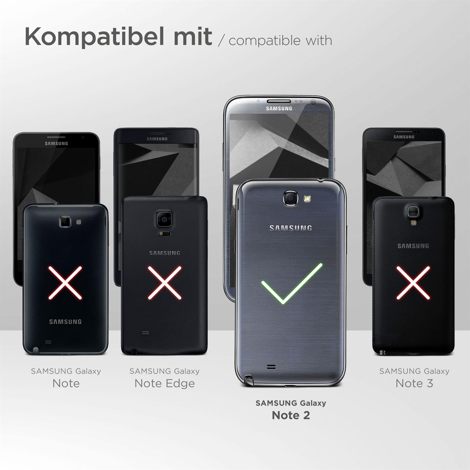 MOEX 2x Panzerglas 2) Schutzfolie, klar Galaxy Samsung Note Schutzglas(für 