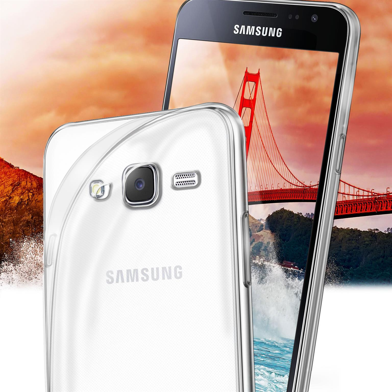 Case, J3 Samsung, (2016), Backcover, MOEX Galaxy Crystal-Clear Aero