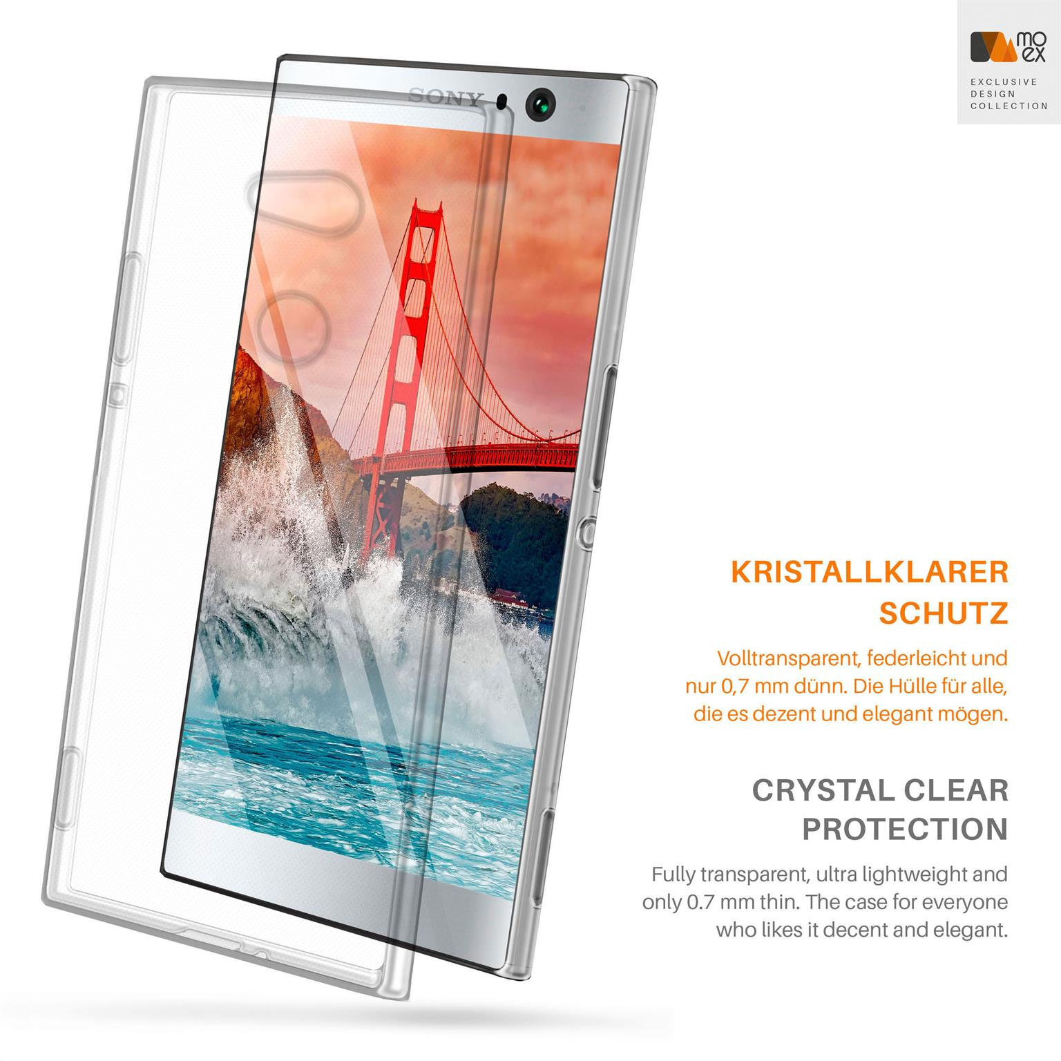Crystal-Clear Case, Xperia Backcover, XA2, Aero MOEX Sony,