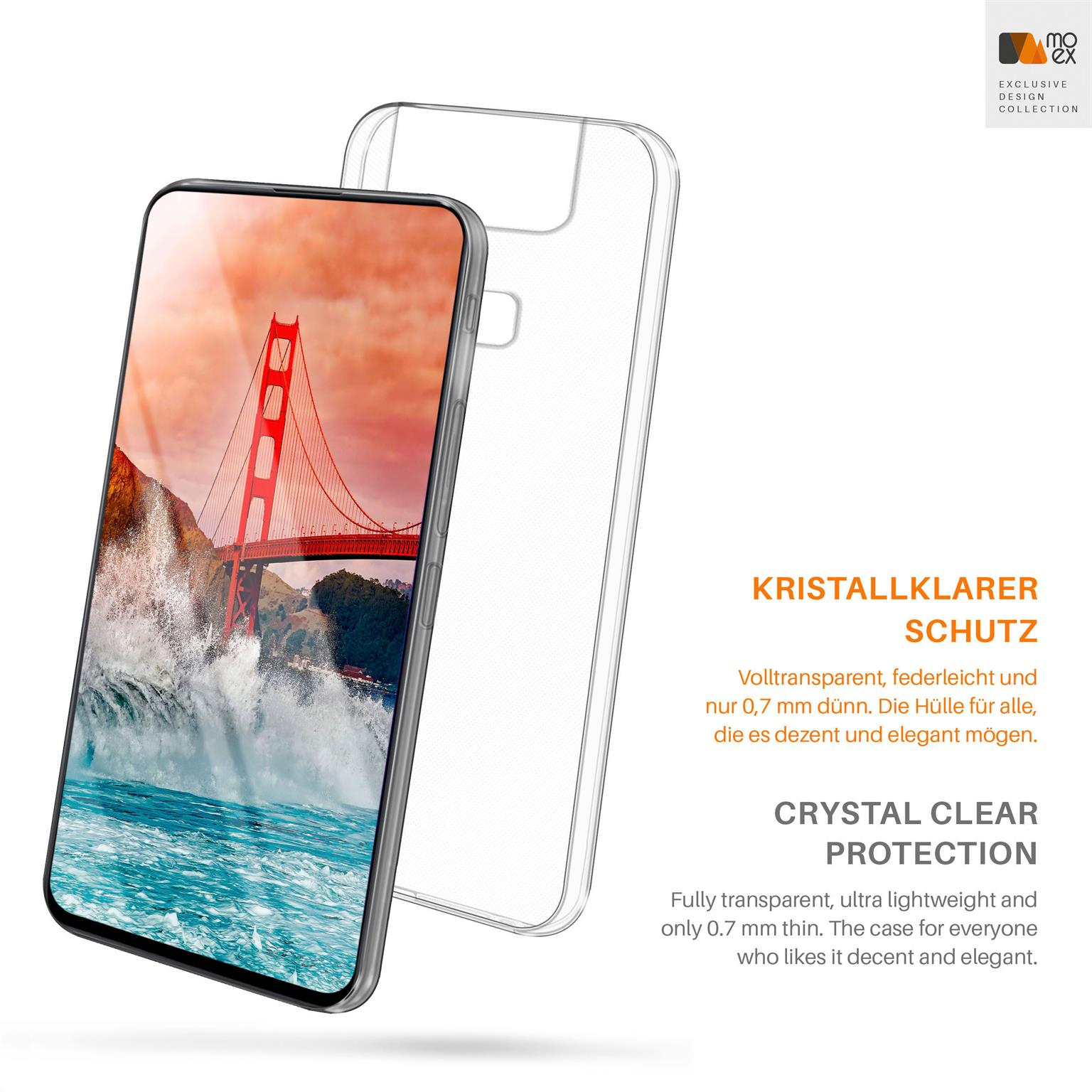 6 Asus (2019), MOEX Aero Backcover, Crystal-Clear Case, ASUS, Zenfone