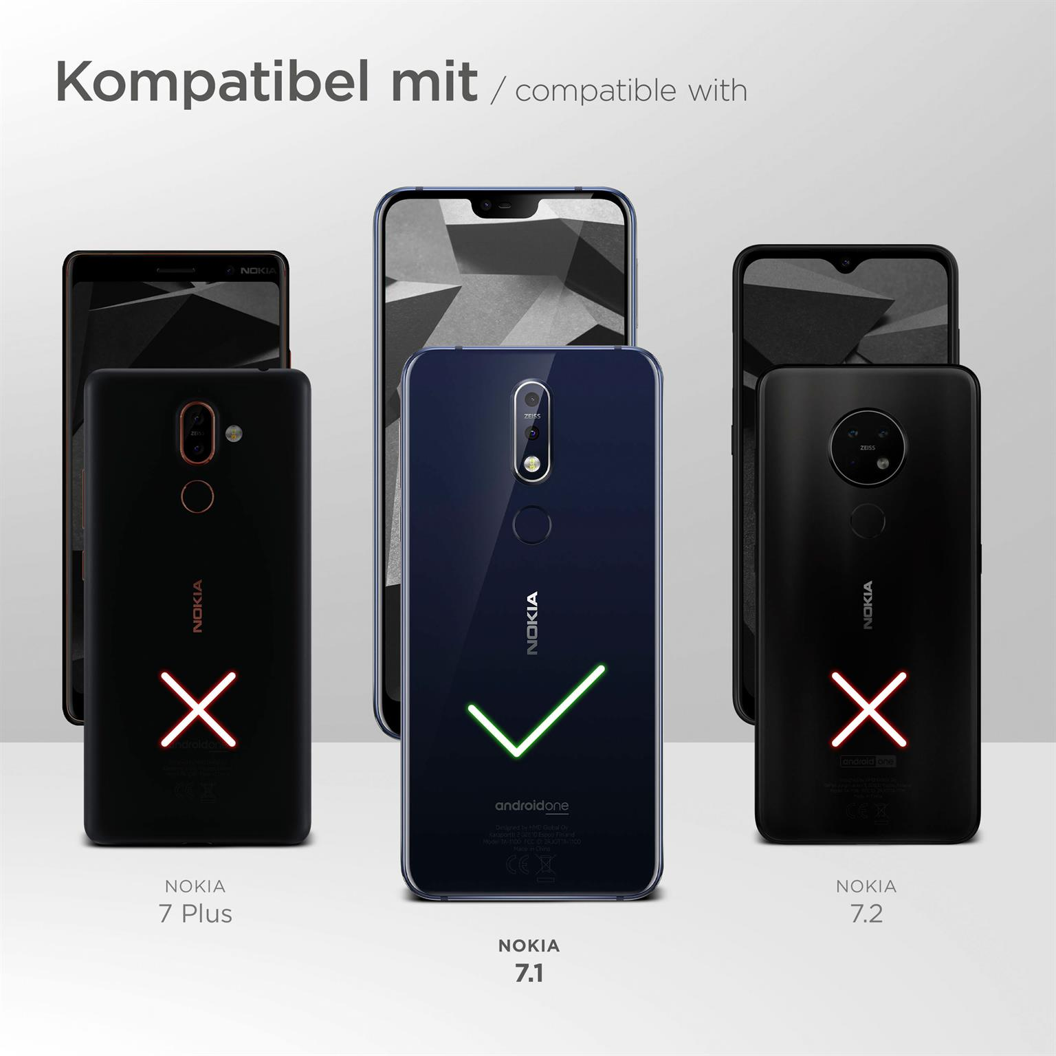 Nokia, 7.1, Handykette, MOEX Schwarz Backcover,