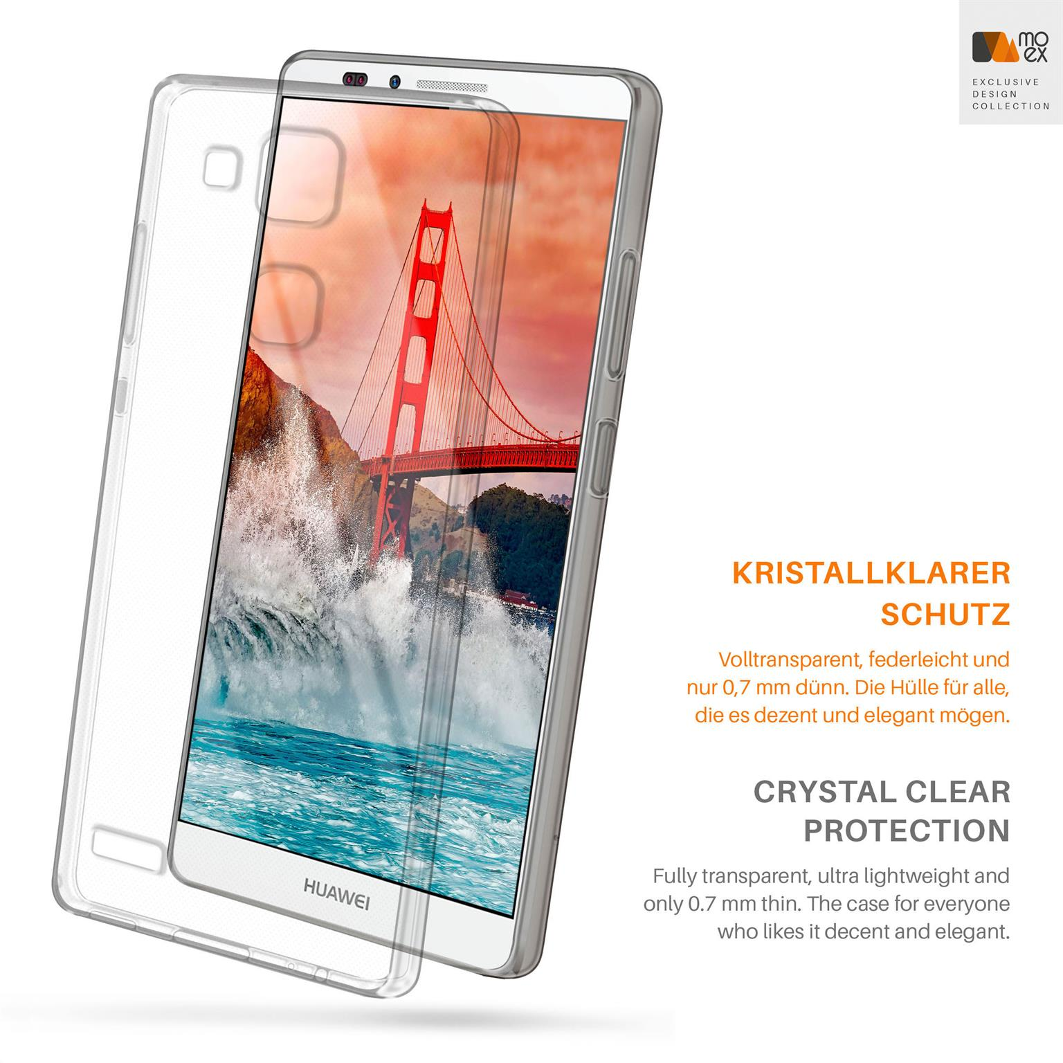 Mate MOEX Case, Crystal-Clear Huawei, 7, Ascend Aero Backcover,