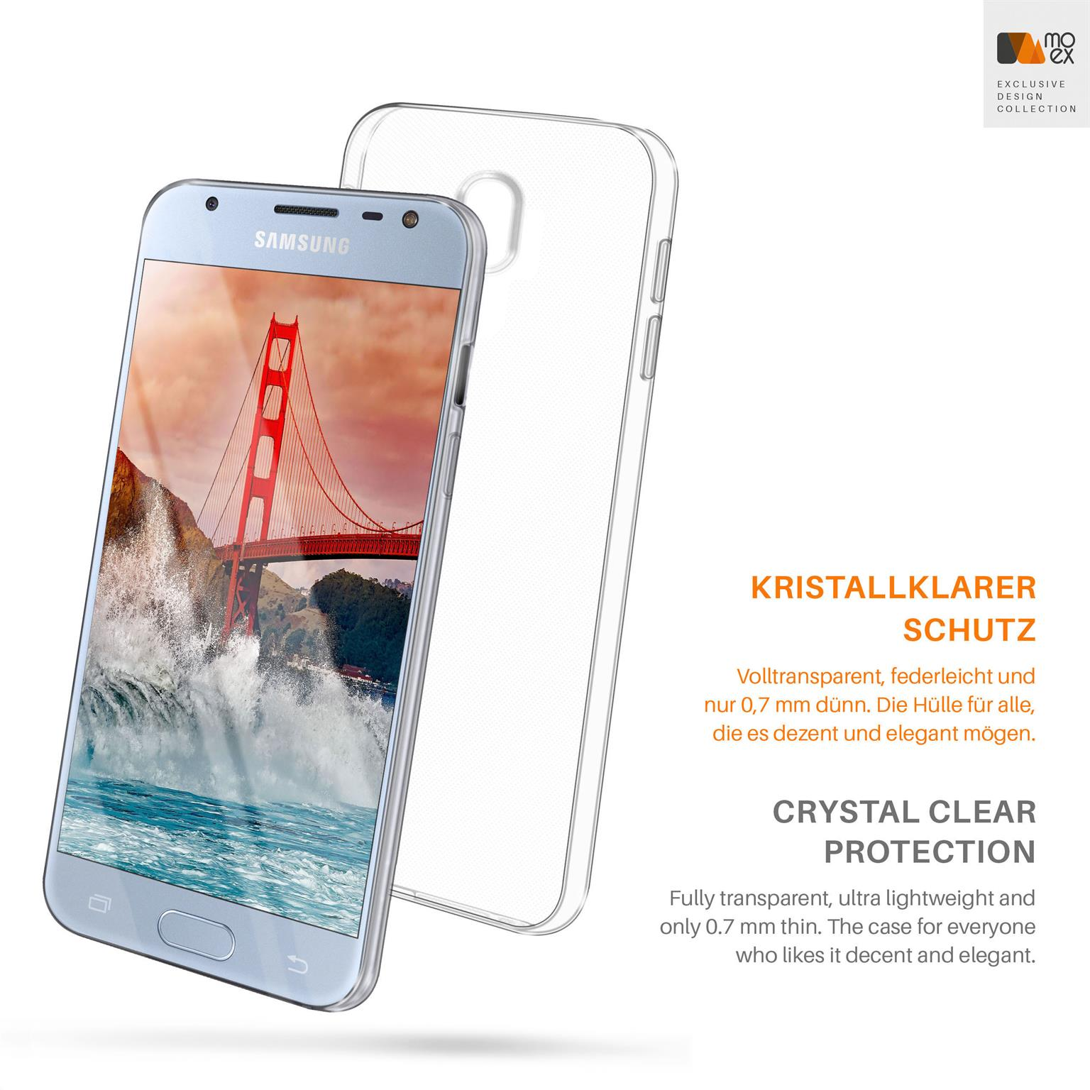 Crystal-Clear Aero J5 (2017), Case, Galaxy Samsung, Backcover, MOEX