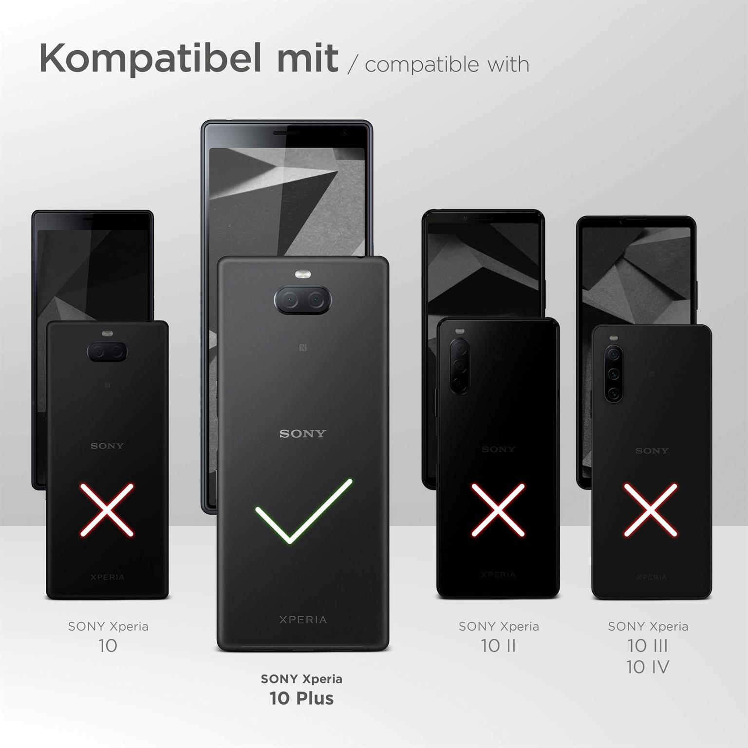 MOEX 3x Sony Schutzfolie, Plus) klar 10 Displayschutz(für Xperia