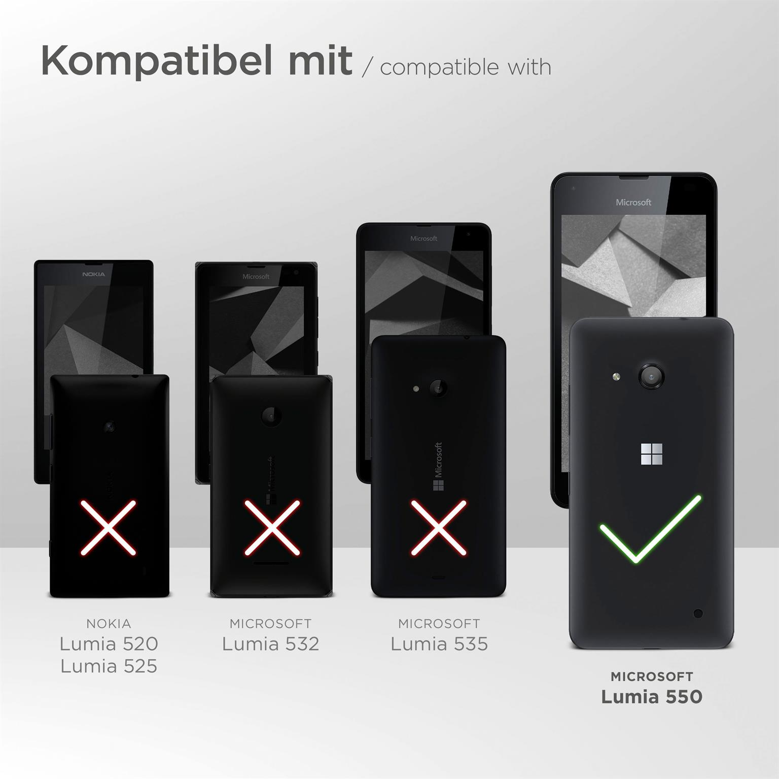 550) Schutzfolie, MOEX Lumia Microsoft 3x matt Displayschutz(für