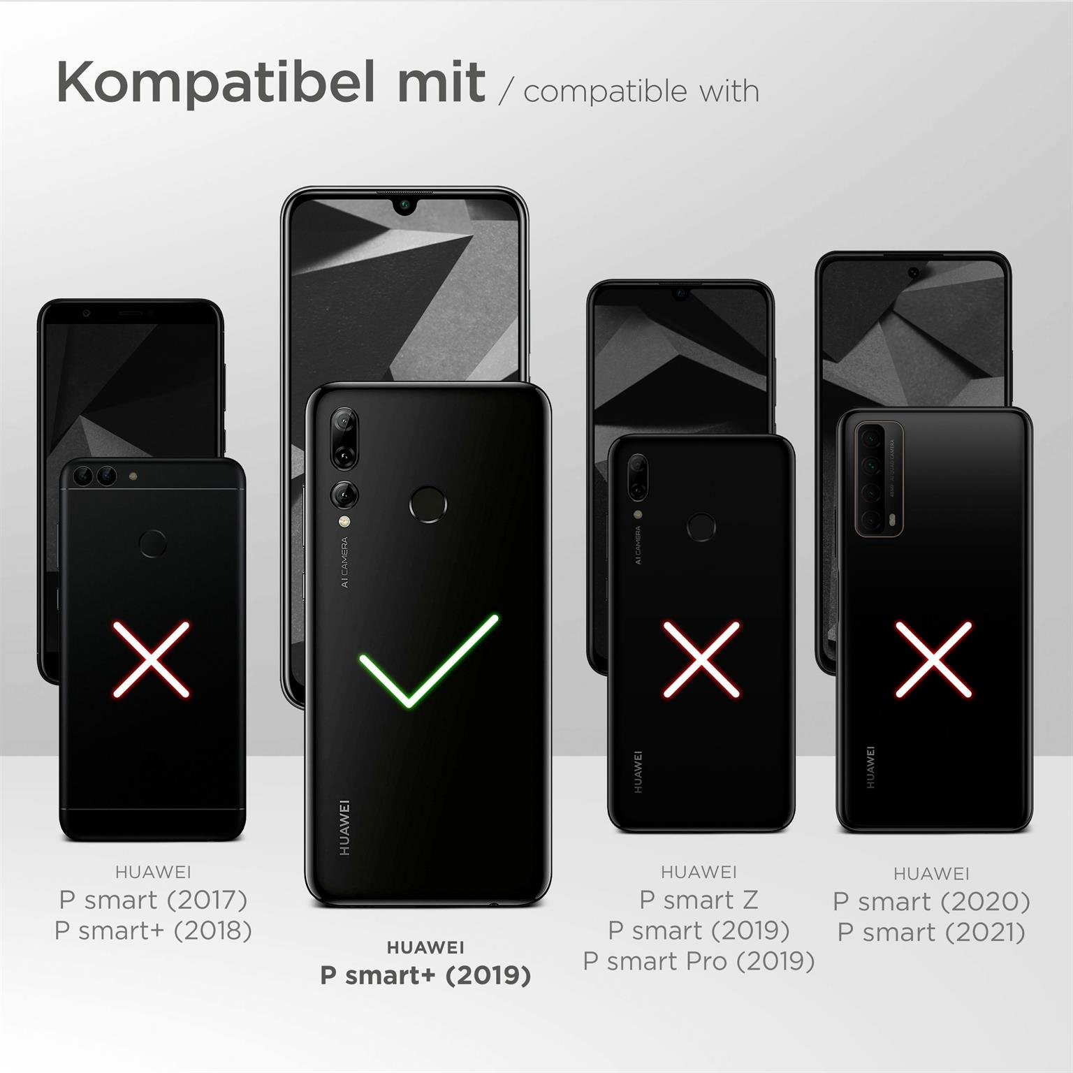 Bild zeigt kompatible Telefone mit einer Huawei-Handyhülle. Huawei P smart+ (2019) ist kompatibel.