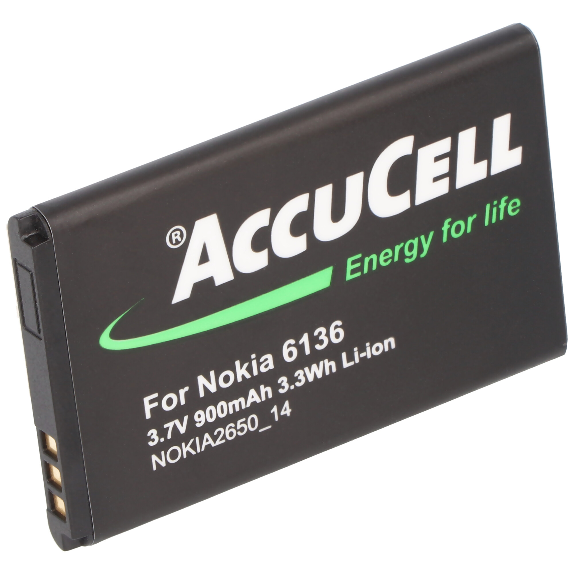 ACCUCELL Akku passend für Nokia Lithium-Ionen mAh BL-4C 5100, Li-Ion - 600 Handy-Akku