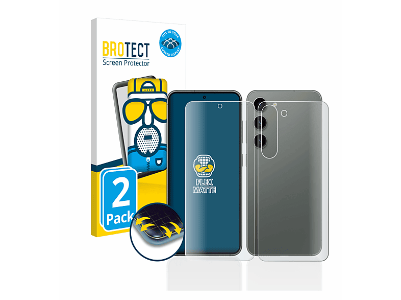 BROTECT 2x Flex Samsung Full-Cover 3D Galaxy Curved matt Schutzfolie(für S23)