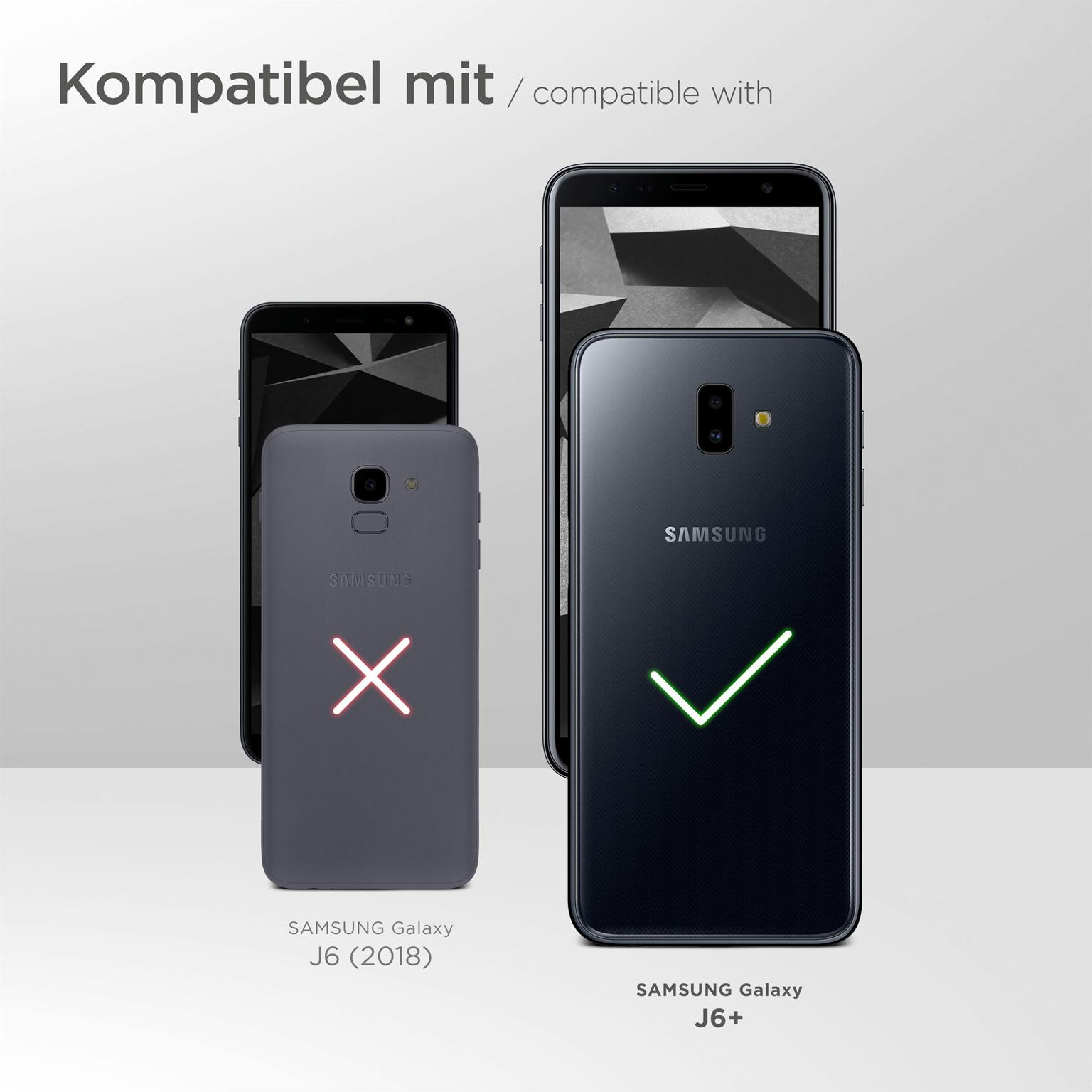Telefone zeigen Kompatibilität, Samsung Galaxy J6+ ist kompatibel mit Hülle.