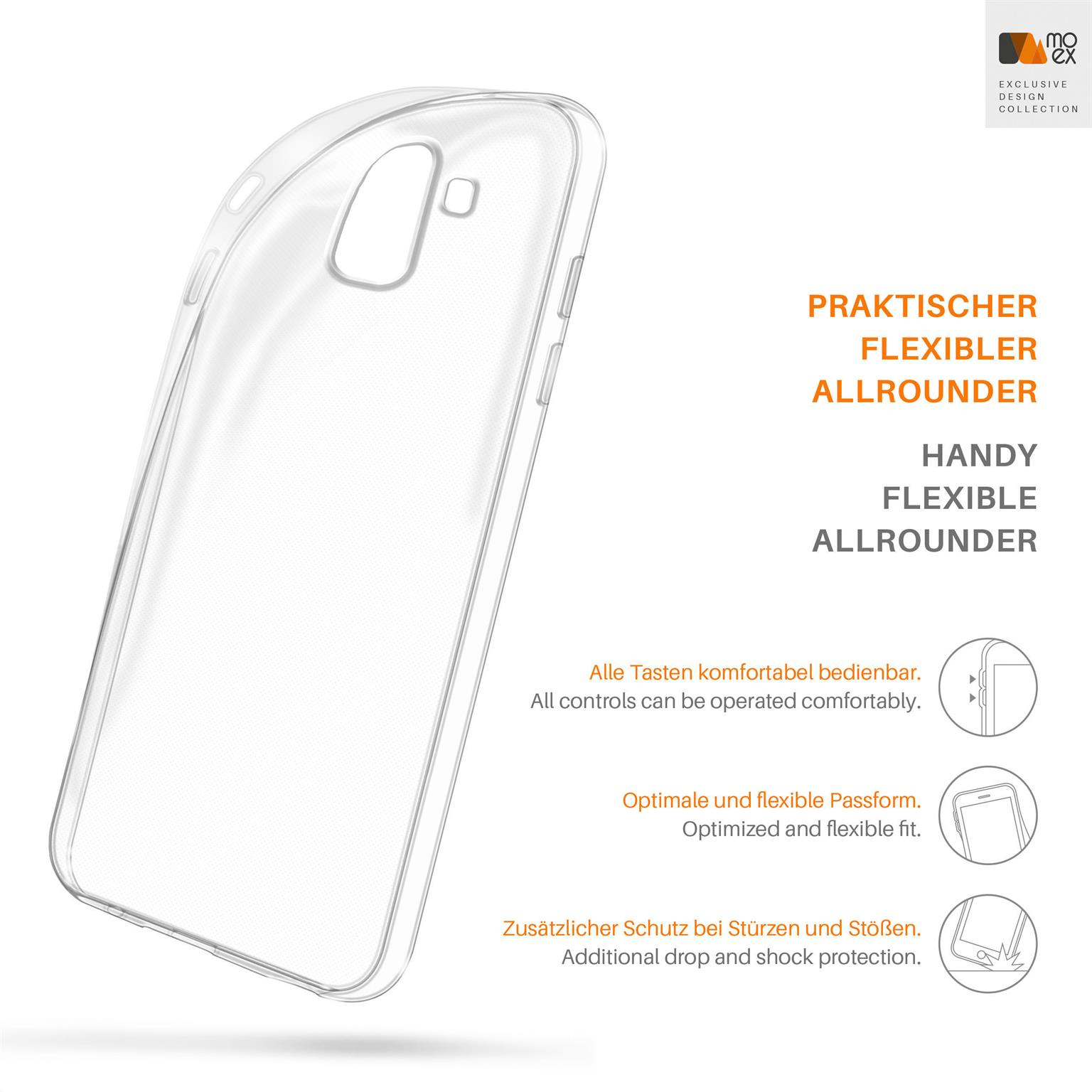 Aero Plus, Galaxy Backcover, Case, Crystal-Clear Samsung, J6 MOEX