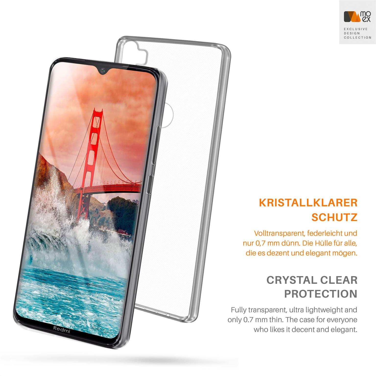Case, Aero Crystal-Clear MOEX 8, Redmi Backcover, Xiaomi, Note